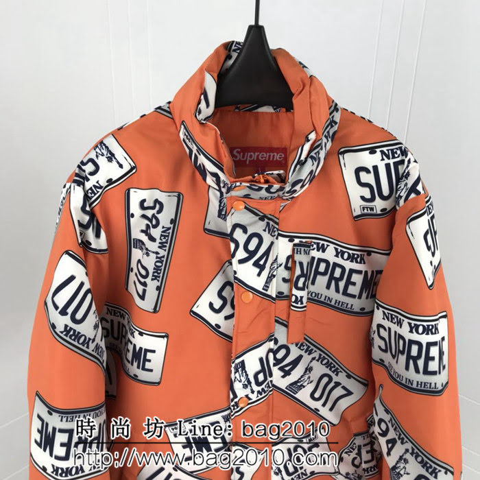 SUPREME 18Aw SuP車牌 麵包羽絨服 超級厚重 防風斜紋純棉 羽絨服 男女同款 ydi2560
